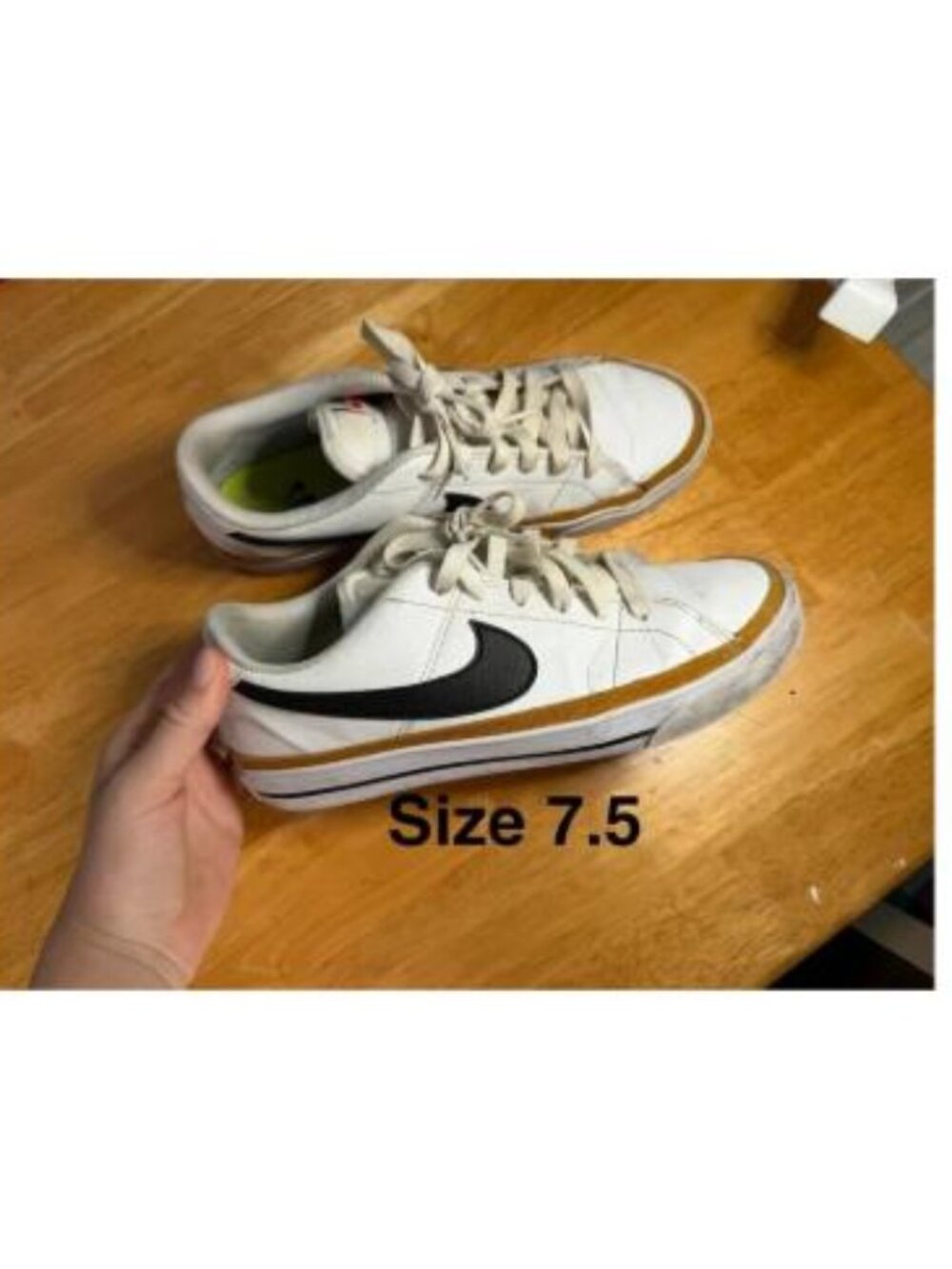Nike Women's Court Legacy Sneakers White/Black Size 7.5